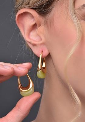 Gold Gold Plated Jelly Gold Plated Oval Hoop Earrings
