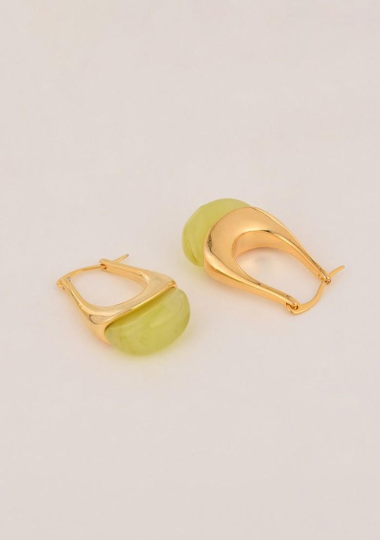 Gold Gold Plated Jelly Gold Plated Oval Hoop Earrings