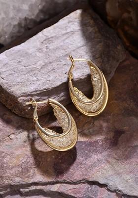 Gold Contemporary Oval Hoop Earrings