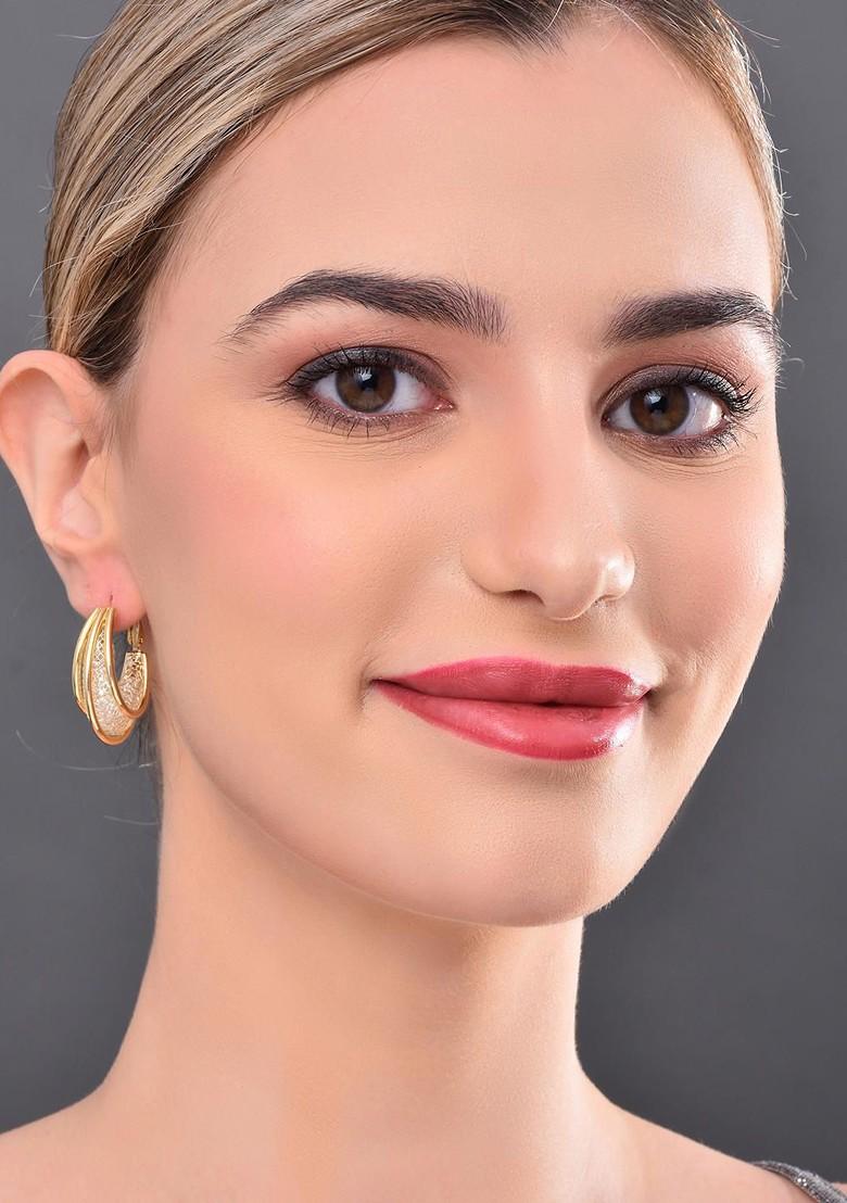 Gold Contemporary Oval Hoop Earrings