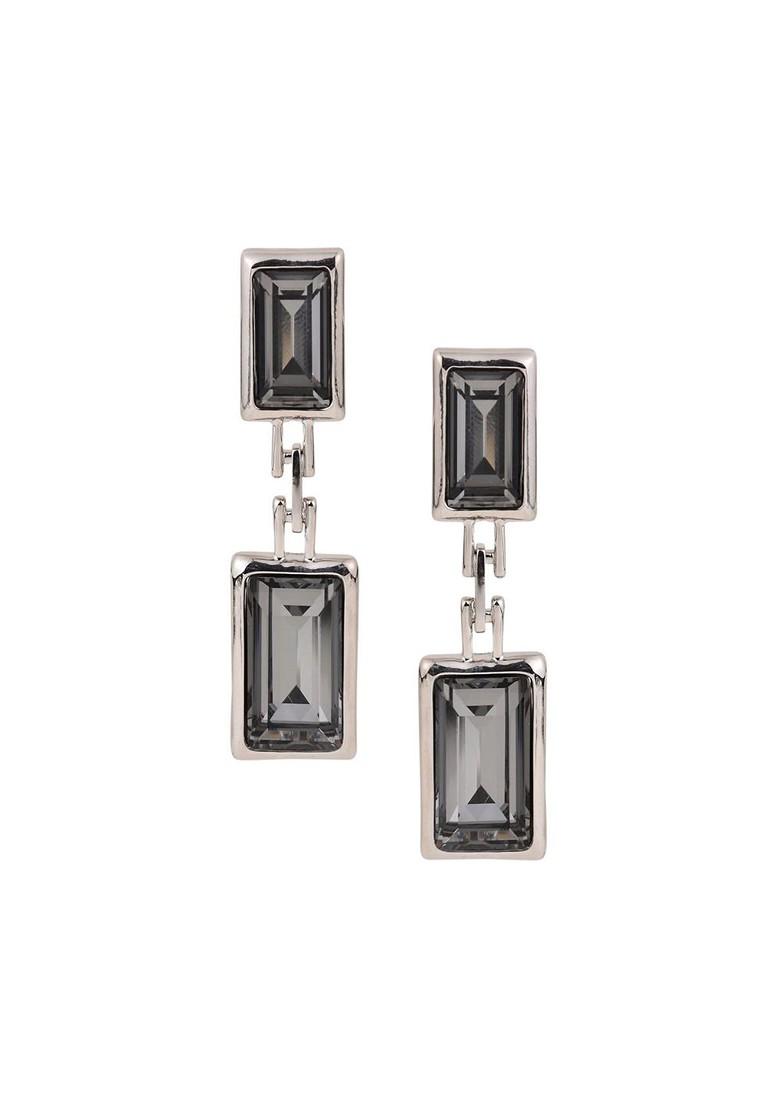 Black Contemporary Geometric Drop Earrings