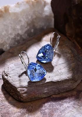 Blue Contemporary Teardrop Shaped Drop Earrings