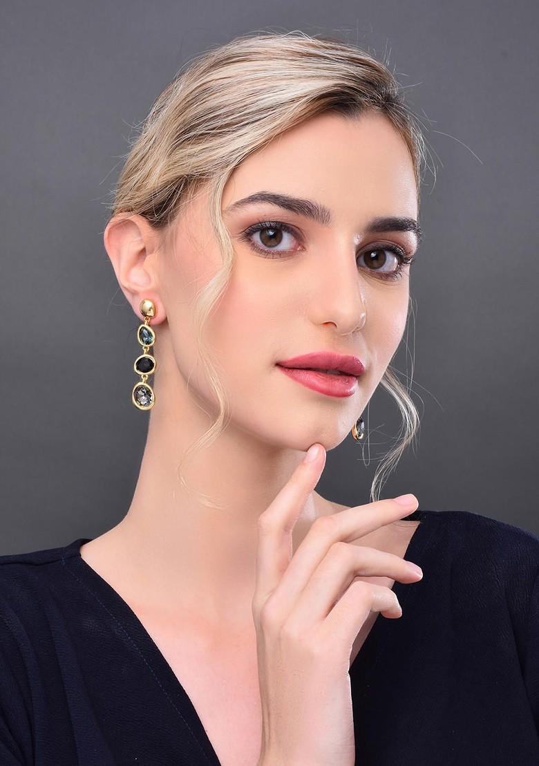 Gold Contemporary Quirky Drop Earrings