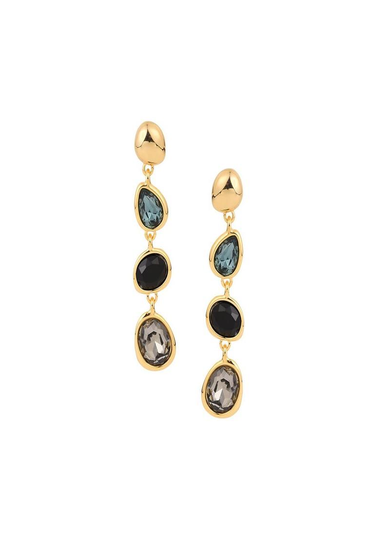 Gold Contemporary Quirky Drop Earrings
