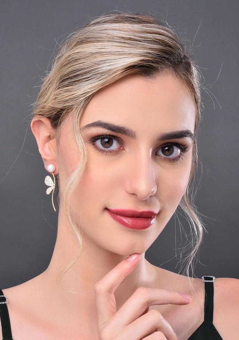 Gold Contemporary Contemporary Drop Earrings