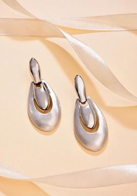 Silver Contemporary Spherical Drop Earrings