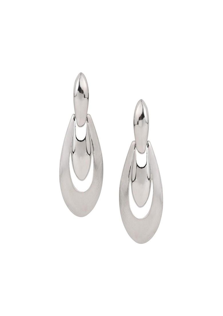 Silver Contemporary Spherical Drop Earrings