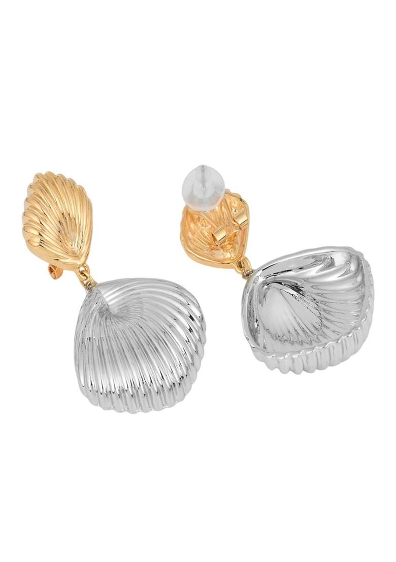 Silver Contemporary Feather Shaped Drop Earrings