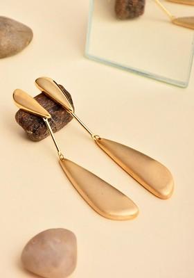 Gold Contemporary Geometric Drop Earrings