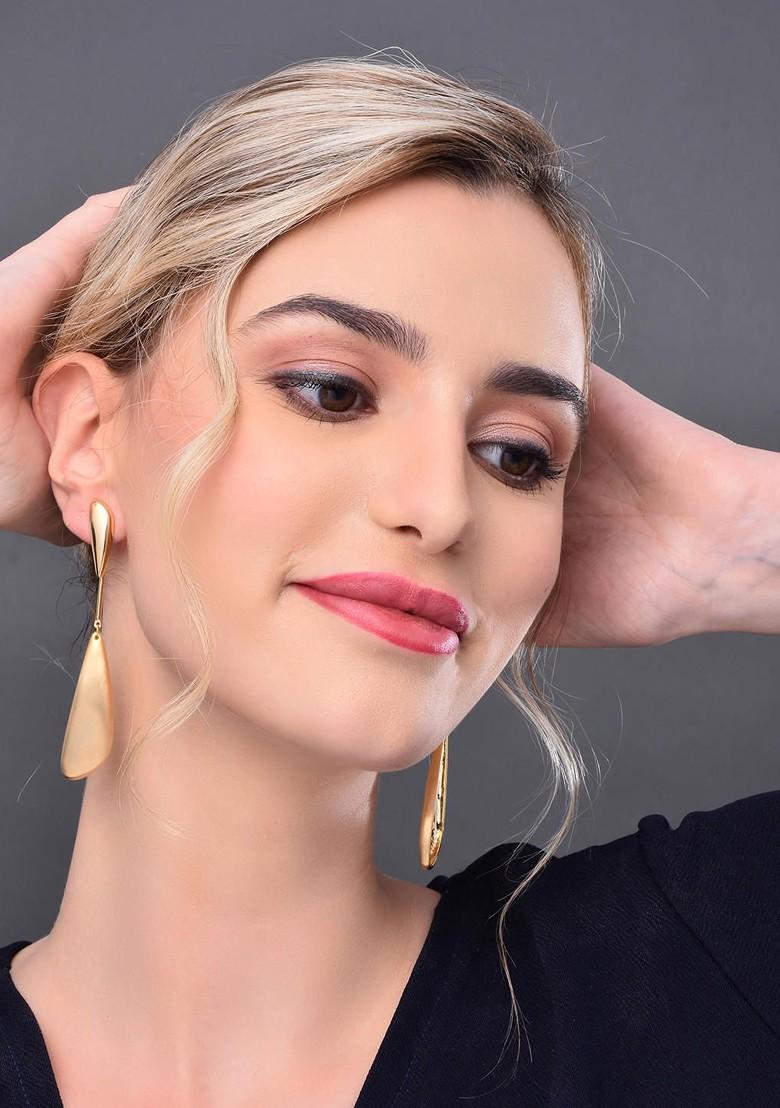 Gold Contemporary Geometric Drop Earrings