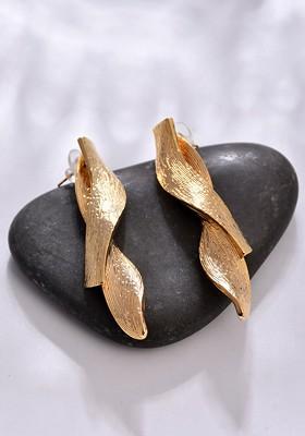 Gold Contemporary Quirky Drop Earrings