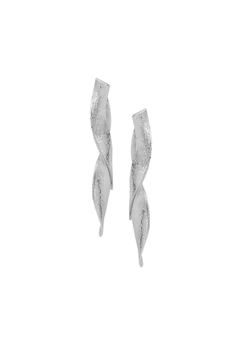 Silver Contemporary Quirky Drop Earrings