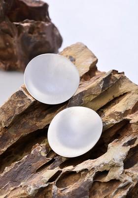 Silver Contemporary Circular Studs Earrings