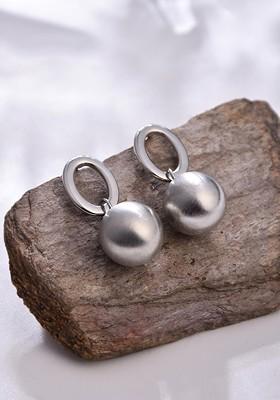 Silver Contemporary Geometric Drop Earrings