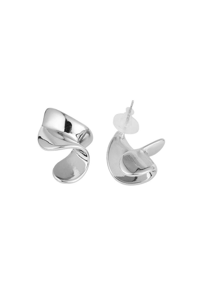 Silver Contemporary Spherical Studs Earrings