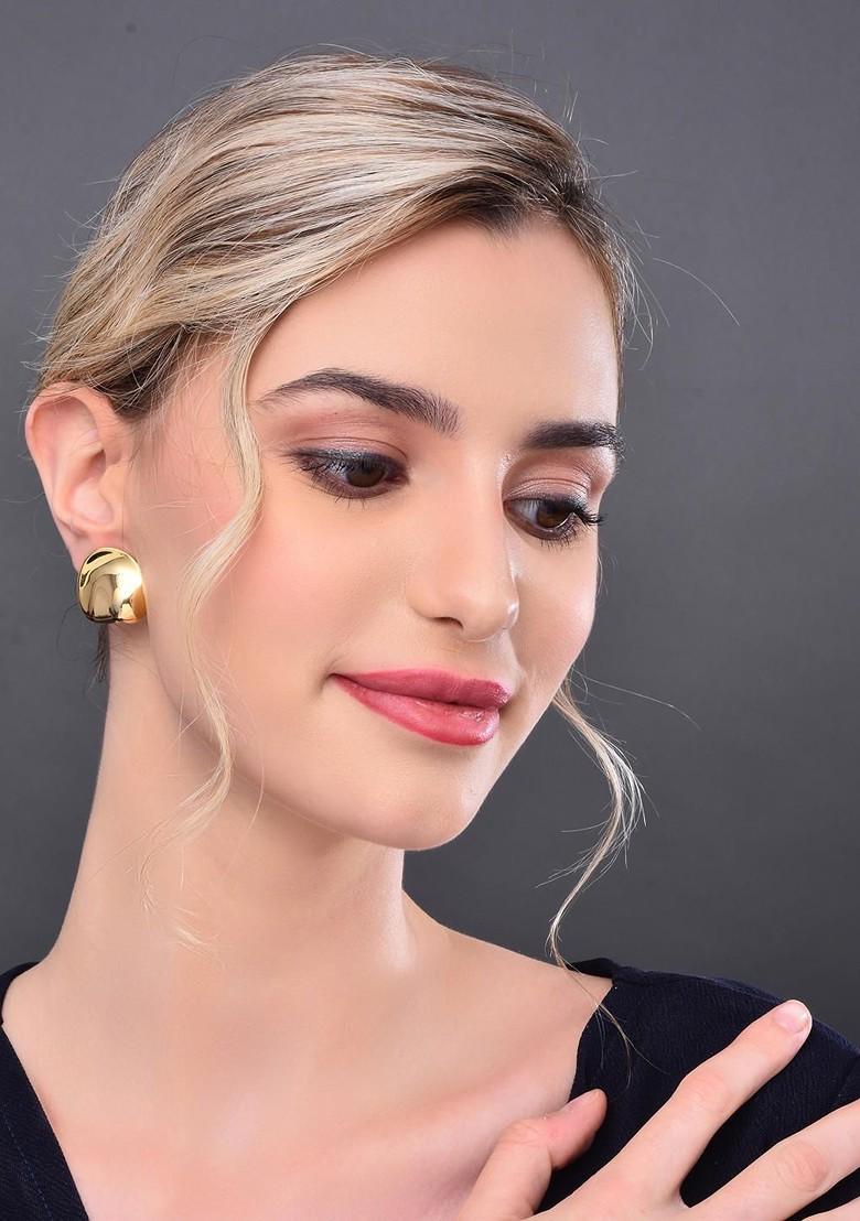 Gold Contemporary Spherical Studs Earrings