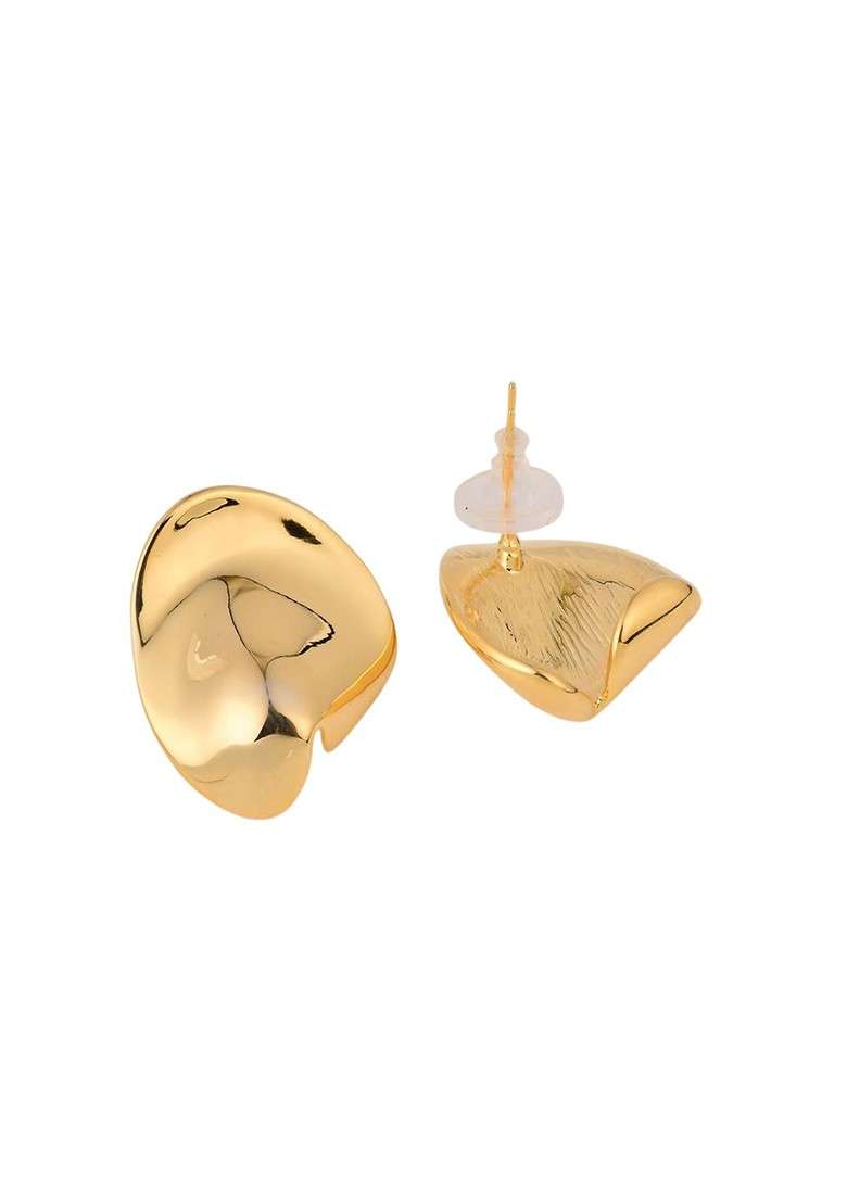 Gold Contemporary Spherical Studs Earrings - Indya