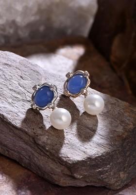 Blue Contemporary Classic Drop Earrings