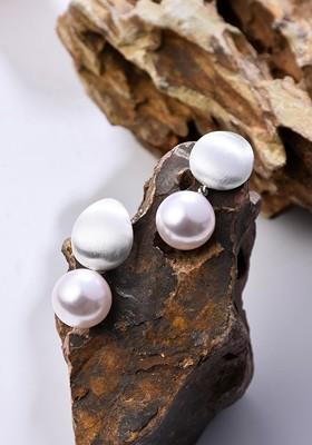 White Contemporary Classic Drop Earrings
