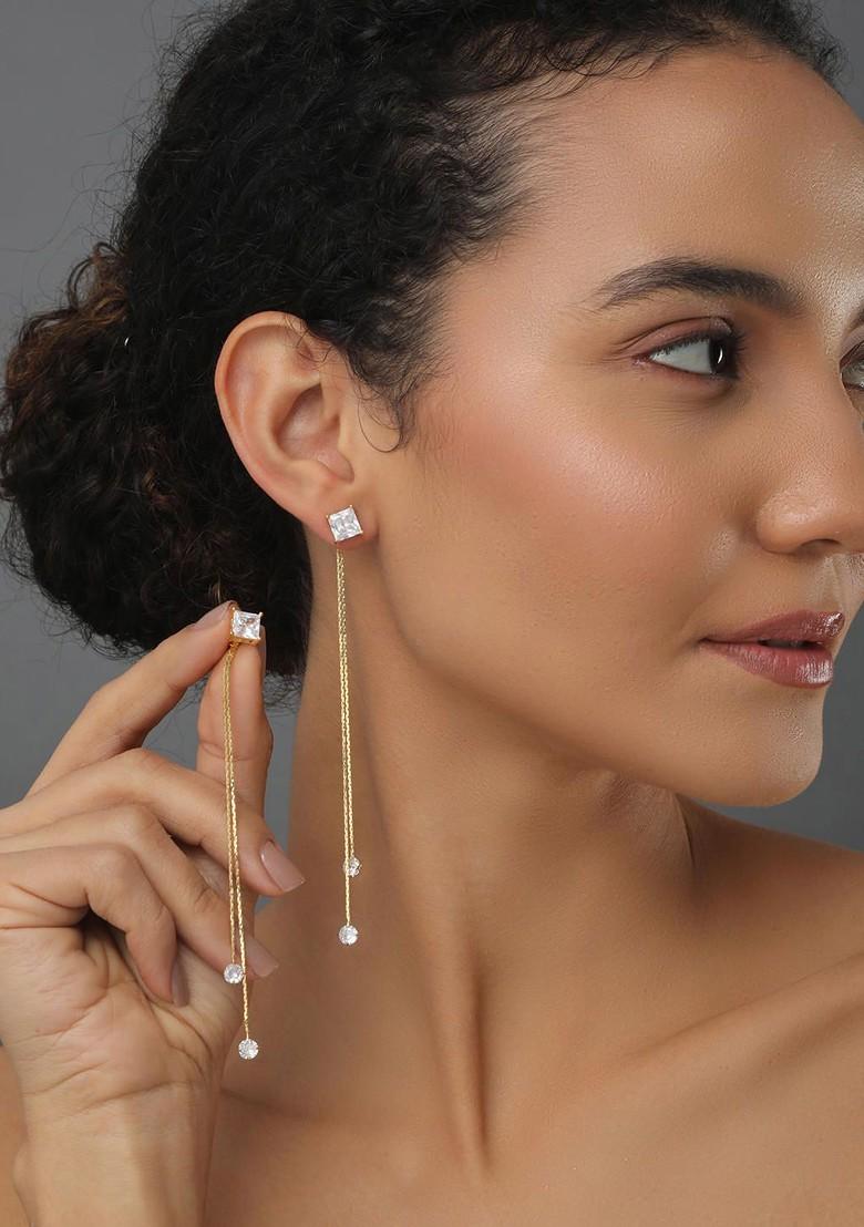 Gold Contemporary Contemporary Drop Earrings