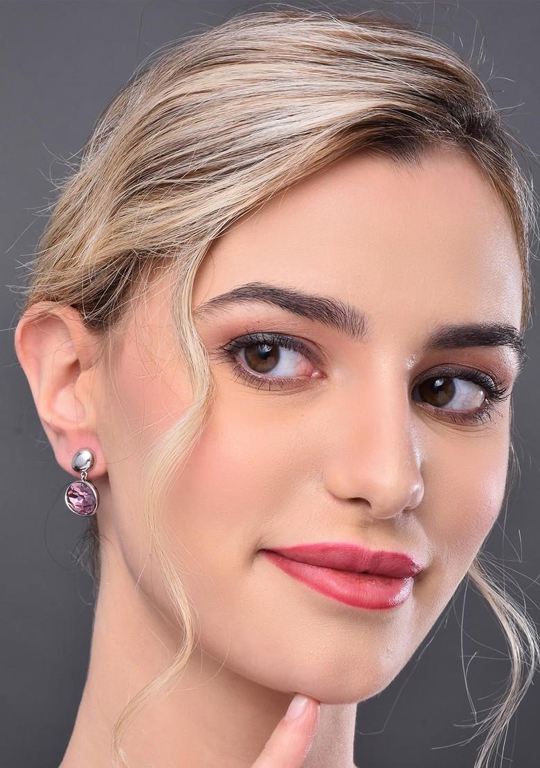 Pink Contemporary Circular Studs Earrings