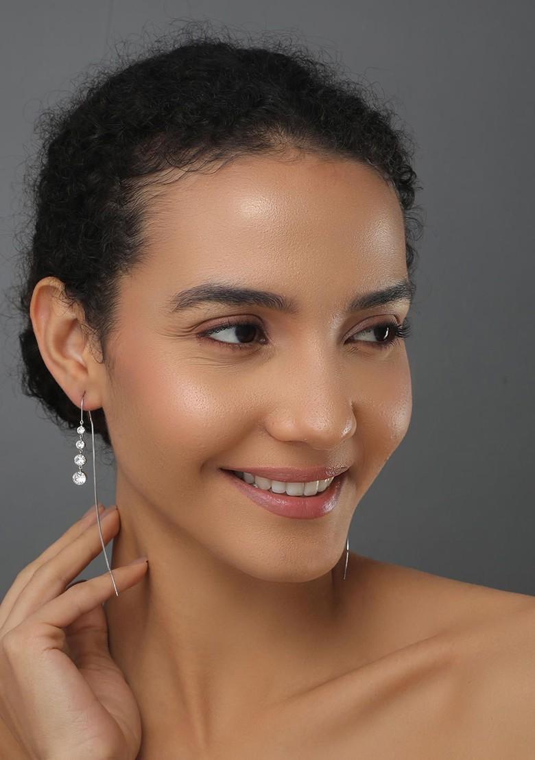 Silver Contemporary Contemporary Drop Earrings