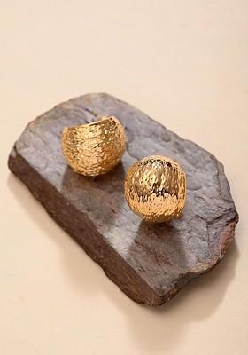 Gold Gold Plated 18K Gold Plated Circular Shaped Drop Earrings