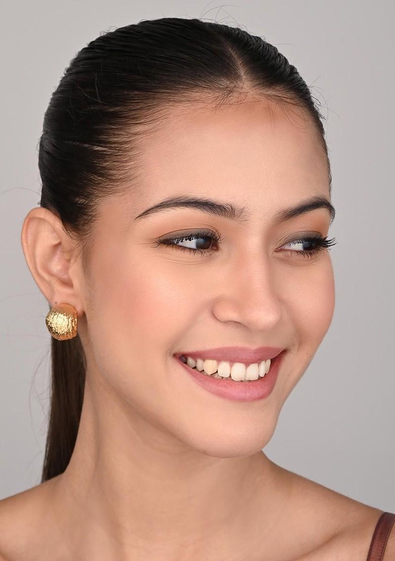 Gold Gold Plated 18K Gold Plated Circular Shaped Drop Earrings