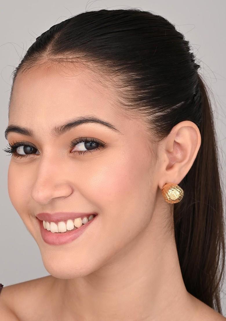 Gold Gold Plated 18K Gold Plated Circular Shaped Drop Earrings