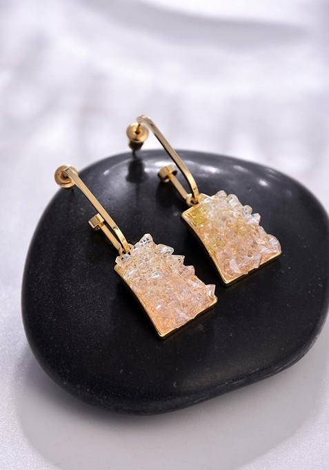 Beige Contemporary Contemporary Drop Earrings