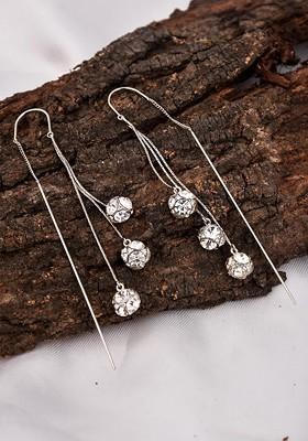 Silver Contemporary Contemporary Drop Earrings