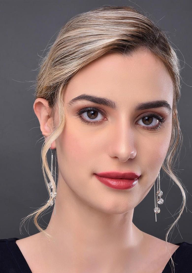 Silver Contemporary Contemporary Drop Earrings