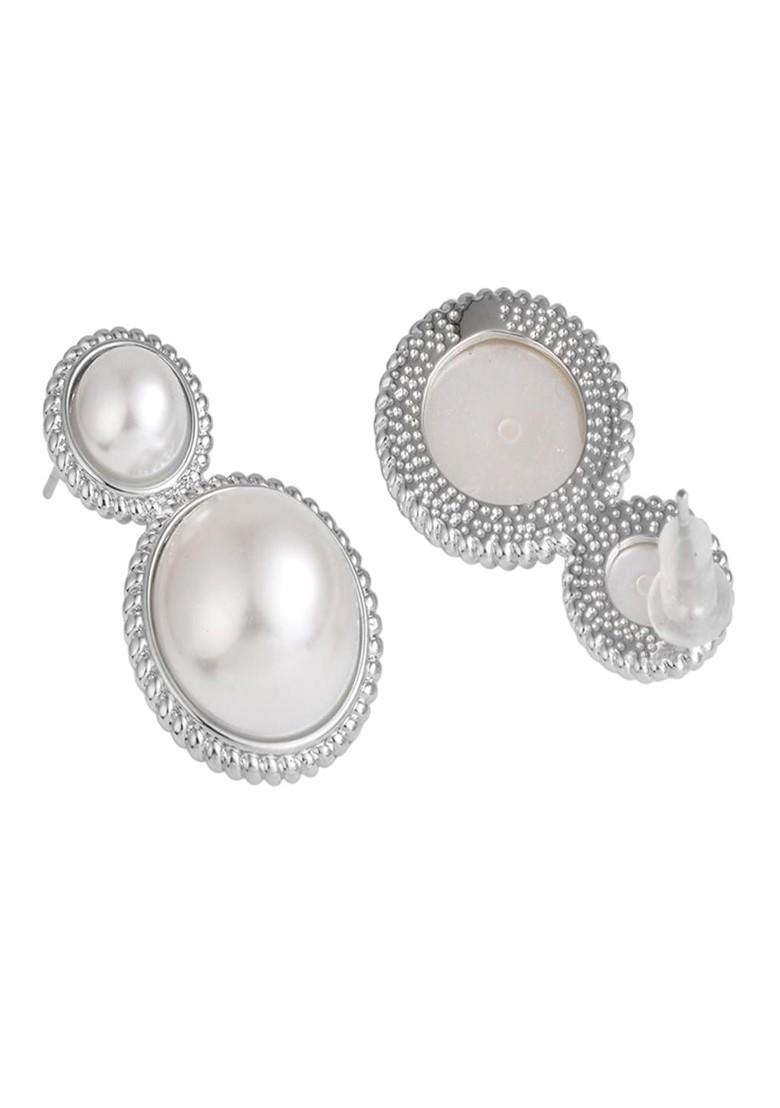 White Contemporary Contemporary Drop Earrings