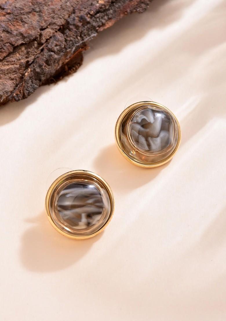 Grey Contemporary Contemporary Studs Earrings