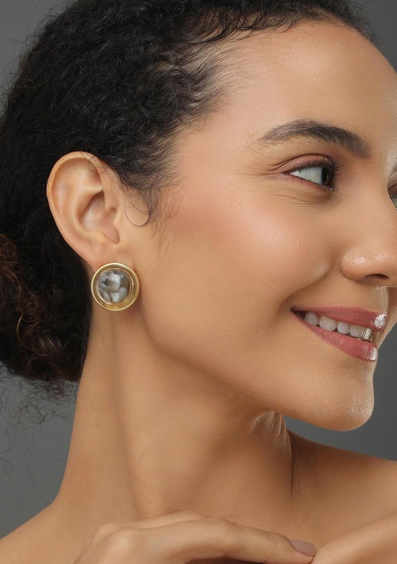 Grey Contemporary Contemporary Studs Earrings