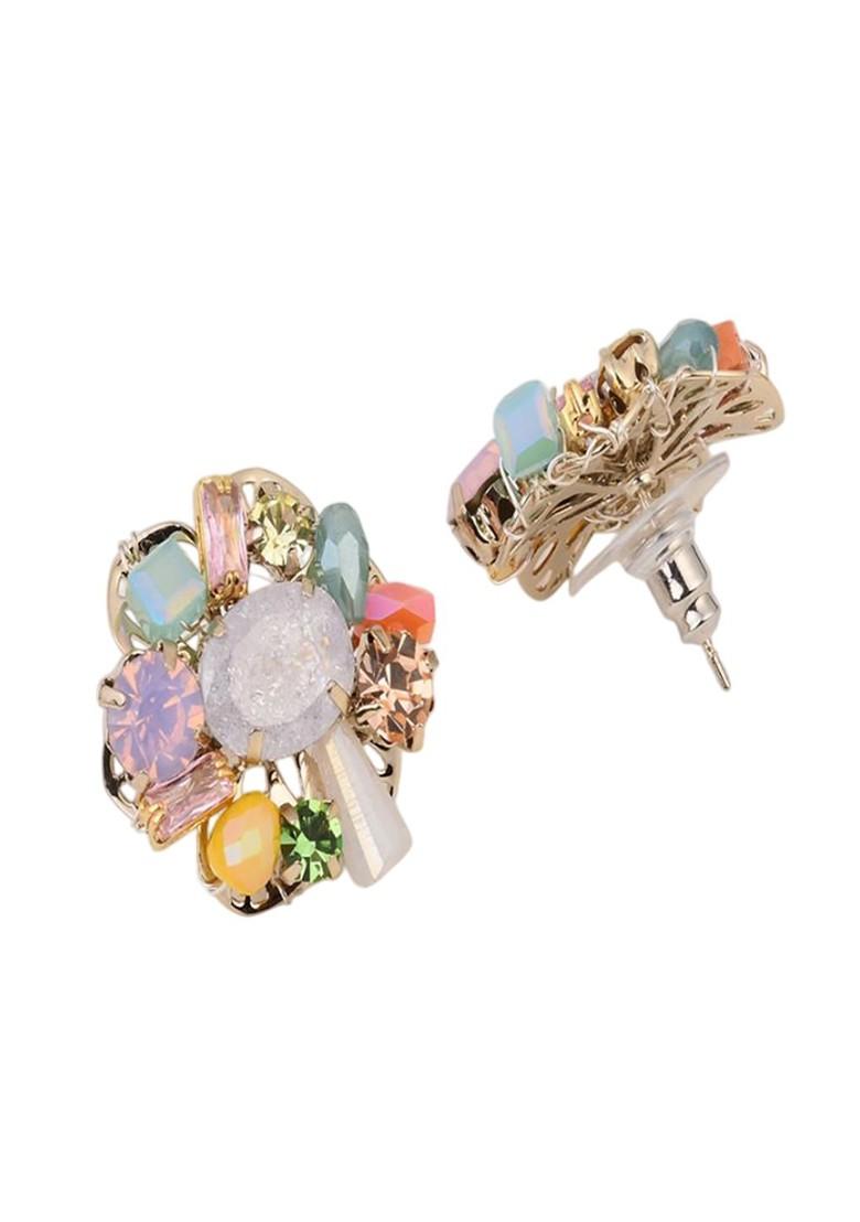 Multi Contemporary Floral Studs Earrings