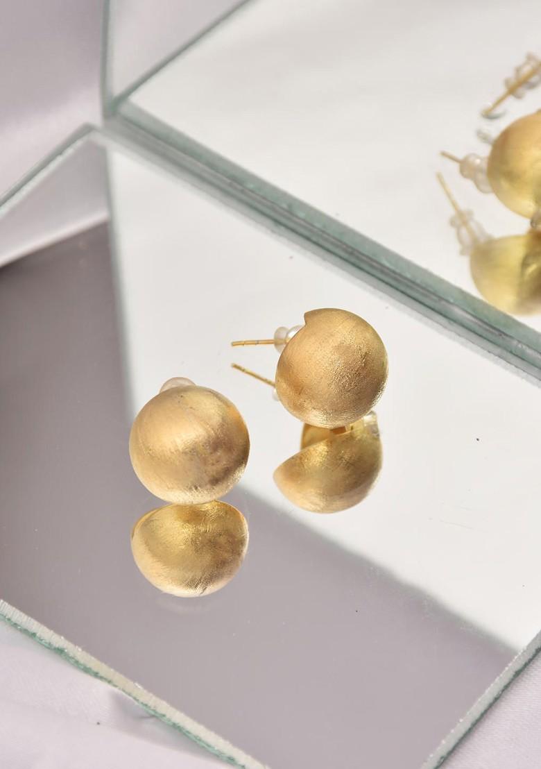 Gold Contemporary Oval Studs Earrings