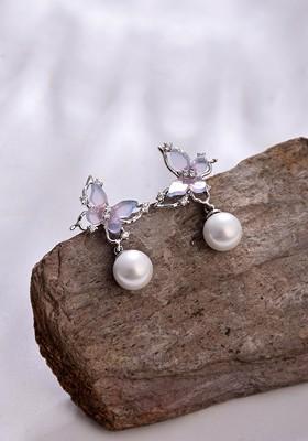 Purple Contemporary Classic Drop Earrings