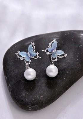 Blue Contemporary Classic Drop Earrings