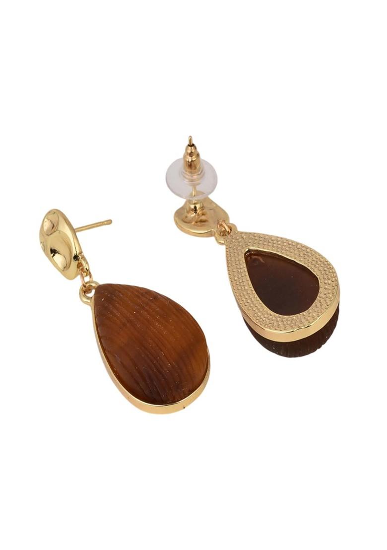 Brown Contemporary Contemporary Drop Earrings