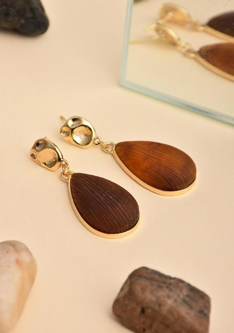 Brown Contemporary Contemporary Drop Earrings