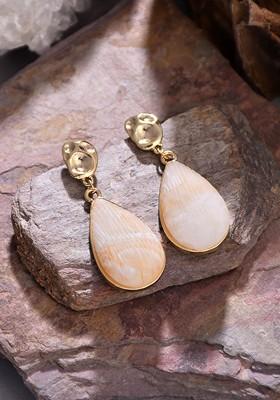 White Contemporary Contemporary Drop Earrings