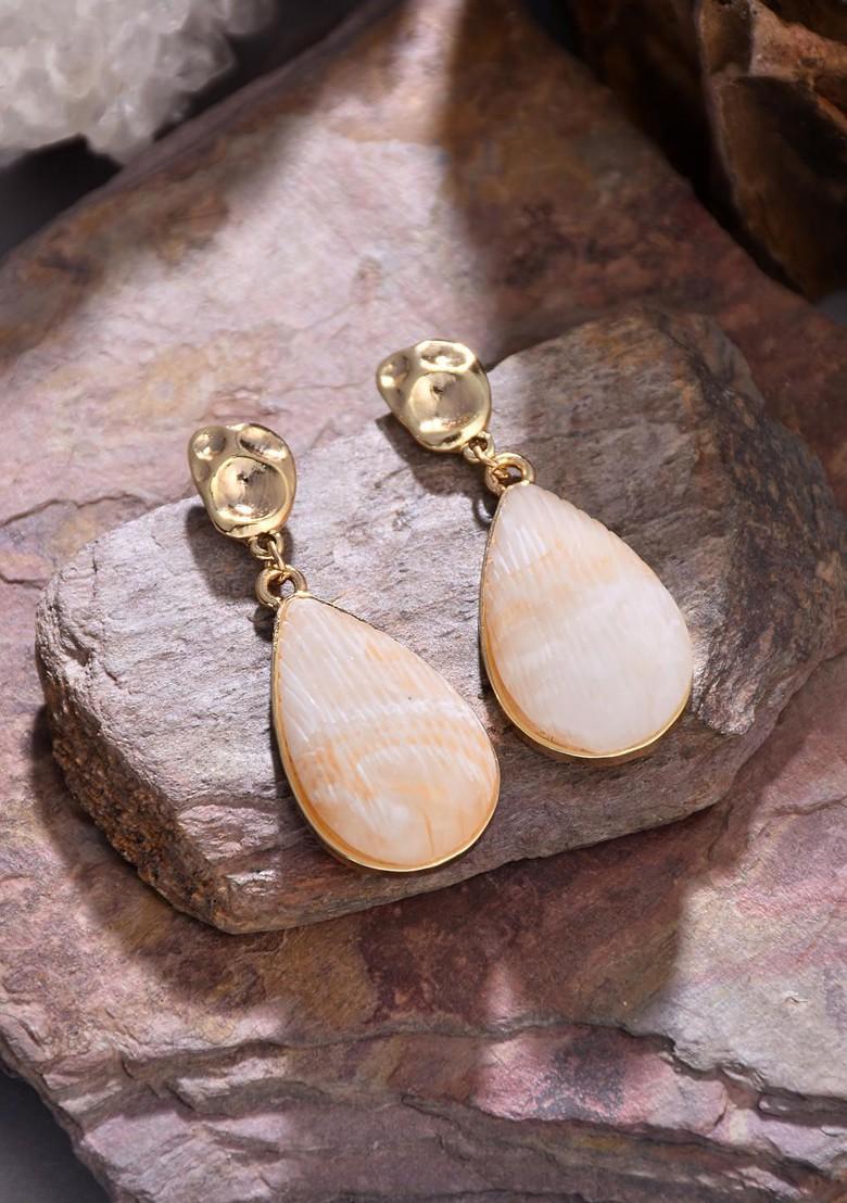 White Contemporary Contemporary Drop Earrings