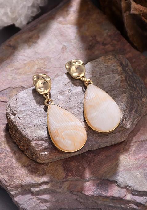 White Contemporary Contemporary Drop Earrings