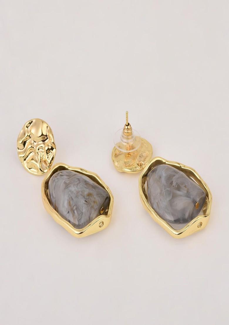 Grey Contemporary Contemporary Drop Earrings