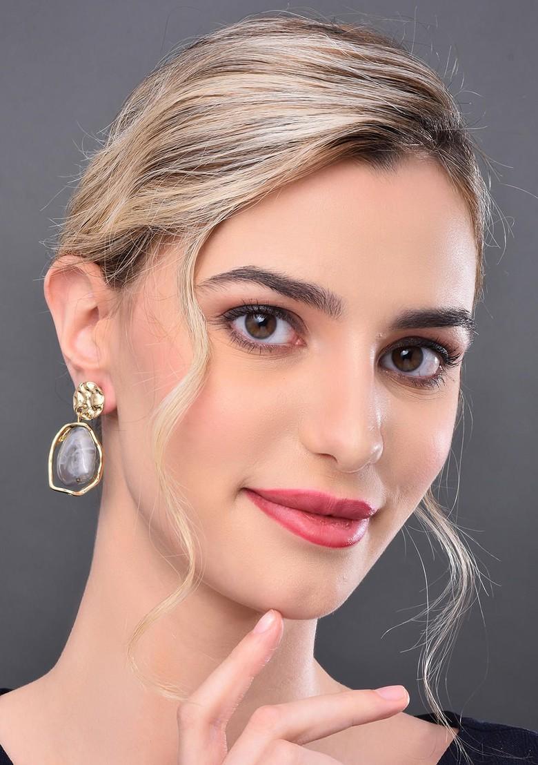 Grey Contemporary Contemporary Drop Earrings