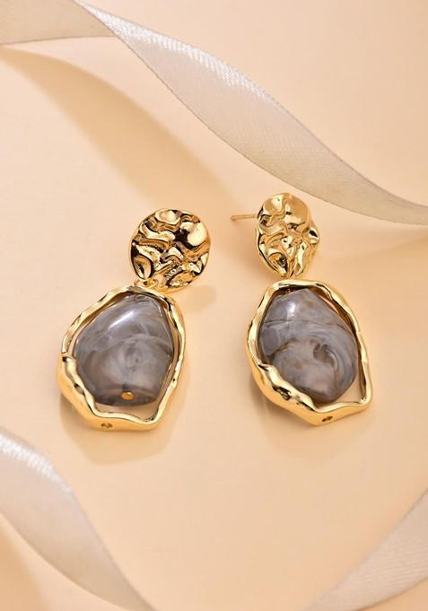 Grey Contemporary Contemporary Drop Earrings