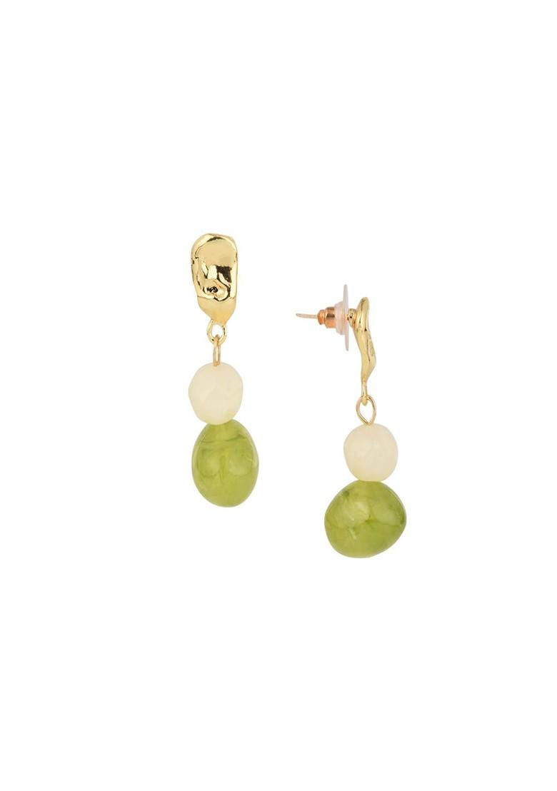Green Contemporary Contemporary Drop Earrings