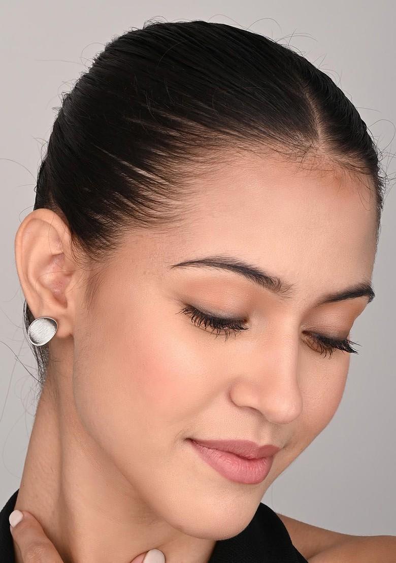 Silver Plated Contemporary Shaped Drop Earrings