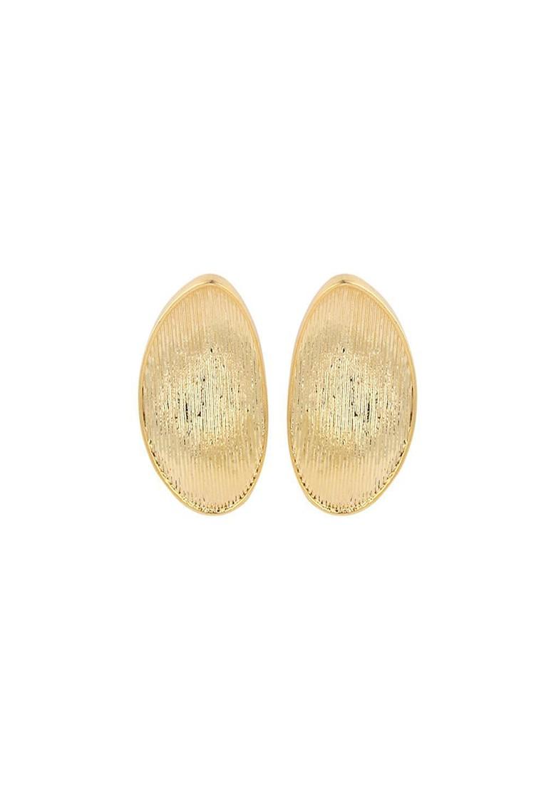 Gold Plated Contemporary Shaped Studs Earrings
